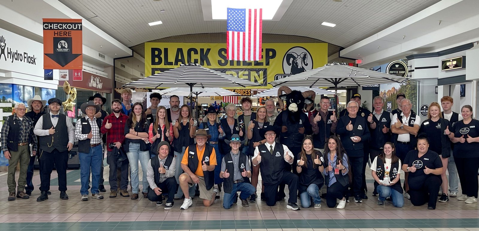 The Black Sheep Sporting Goods team at the Silver Lake Mall.